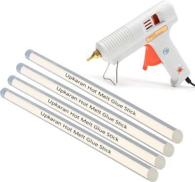 

Upkaran Multi Adjustable Temperature Professional Leak Proof Precision Pro Hot Glue Gun 150 Watt with 4 Hot Glue Sticks(10inch/25cm) For High-Tech Quick Repairs Adjustable Temperature Corded Glue Gun(11 mm)