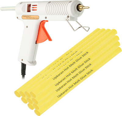 

Upkaran Hot Melt Professional Leak Proof Precision Long Copper Nozzle Adjustable Temperature Glue Gun 150 Watt with 10 Stick(Standard Size) For School Project, Hobby kit and Craft Work Adjustable Temperature Corded Glue Gun(11 mm)