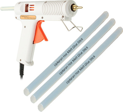 

Upkaran Hot Melt Adjustable Temperature Leak Proof DIY 150 Watt Glue Gun with 3 Glue Sticks Standard Size(10inch/25.4cm) for scrapbook tool, hobby Kit, electronic circuit board, project work, bonding toy Adjustable Temperature Corded Glue Gun(11 mm)