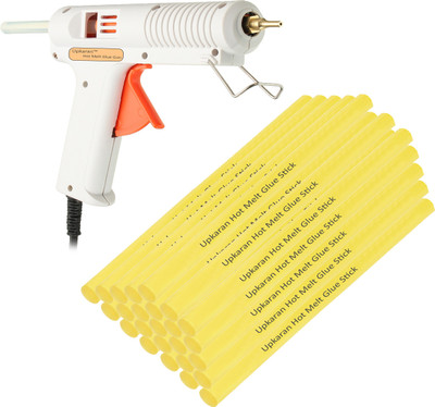 

Upkaran Hot Melt Professional Leak Proof Precision Long Copper Nozzle Adjustable Temperature Glue Gun 150 Watt with 25 Stick(Standard Size) For School Project, Hobby kit and Craft Work Adjustable Temperature Corded Glue Gun(11 mm)