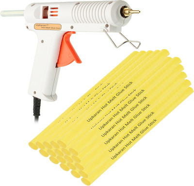 

Upkaran Hot Melt Professional Leak Proof Precision Long Copper Nozzle Adjustable Temperature Glue Gun 150 Watt with 20 Stick(Standard Size) For School Project, Hobby kit and Craft Work Adjustable Temperature Corded Glue Gun(11 mm)