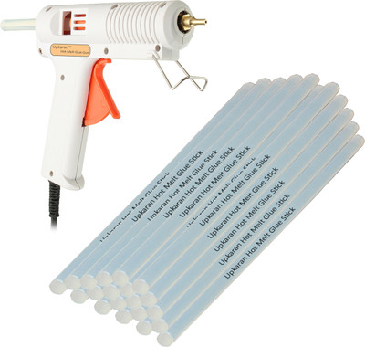 

Upkaran Hot Melt Adjustable Temperature Leak Proof DIY 150 Watt Glue Gun with 20 Glue Sticks Standard Size(10inch/25.4cm) for scrapbook tool, hobby Kit, electronic circuit board, project work, bonding toy Adjustable Temperature Corded Glue Gun(11 mm)