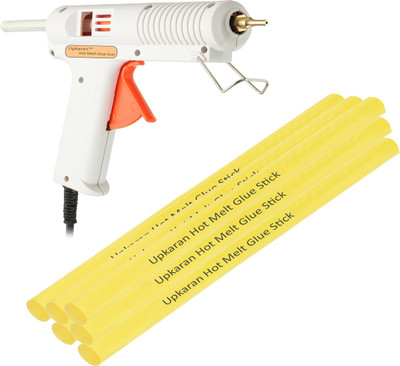 

Upkaran Hot Melt Professional Leak Proof Precision Long Copper Nozzle Adjustable Temperature Glue Gun 150 Watt with 6 Stick(Standard Size) For School Project, Hobby kit and Craft Work Adjustable Temperature Corded Glue Gun(11 mm)