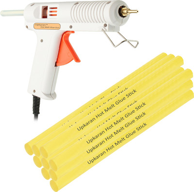 

Upkaran Hot Melt Professional Leak Proof Precision Long Copper Nozzle Adjustable Temperature Glue Gun 150 Watt with 9 Stick(Standard Size) For School Project, Hobby kit and Craft Work Adjustable Temperature Corded Glue Gun(11 mm)