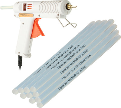 

Upkaran Hot Melt Adjustable Temperature Leak Proof DIY 150 Watt Glue Gun with 10 Glue Sticks Standard Size(10inch/25.4cm) for scrapbook tool, hobby Kit, electronic circuit board, project work, bonding toy Adjustable Temperature Corded Glue Gun(11 mm)
