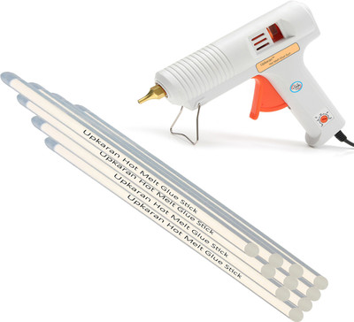 

Upkaran Multi Adjustable Temperature Professional Leak Proof Precision Pro Hot Glue Gun 150 Watt with 10 Hot Glue Sticks(10inch/25cm) For High-Tech Quick Repairs Adjustable Temperature Corded Glue Gun(11 mm)