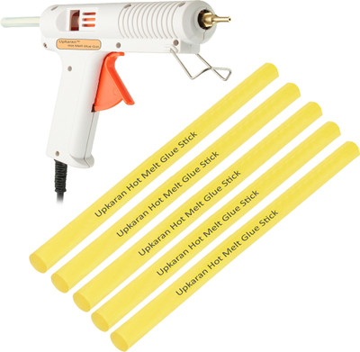 

Upkaran Hot Melt Professional Leak Proof Precision Long Copper Nozzle Adjustable Temperature Glue Gun 150 Watt with 5 Stick(Standard Size) For School Project, Hobby kit and Craft Work Adjustable Temperature Corded Glue Gun(11 mm)