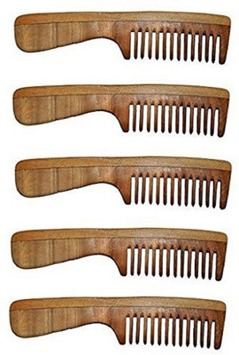 

Confidence 100% Original Handmade Neem Wood Comb Set Of 5 Comb (Model No.4)
