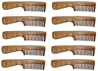 

Confidence 100% Original Handmade Neem Wood Comb Set Of 10 Comb (Model No.4)