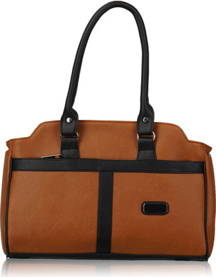 

Aisna Hand-held Bag(Tan, Black), Black;tan