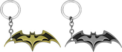 

Shubheksha Combo of Bataman Grey & Golden Metallic Key Chain