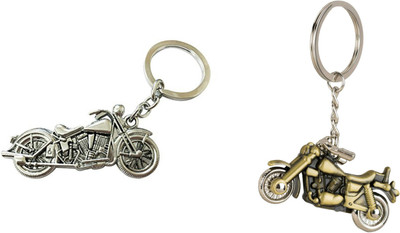 

Shubheksha Combo of Royal Enfield Bike Silver & Golden Metallic Key Chain
