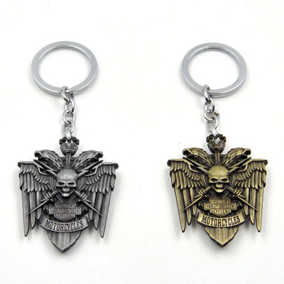 

Shubheksha Combo of Harley Davidson Skull Design Grey & Golden Metallic Key Chain