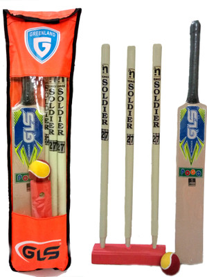 

GLS Junior Cricket Combo Kit Bag - 1 Bat 3 Wickets 1 Wicket Base 1 Cricket Ball & 1 Kit Bag Cricket Kit(Bat Size: 5 (Age Group 10 - 12 Years))