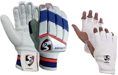 

SG Combo of two, one pair of 'Litevate' batting gloves (Right Handed) and One Pair of 'Campus' Inner Gloves [both Men's size] (Color On Availability) Cricket Kit