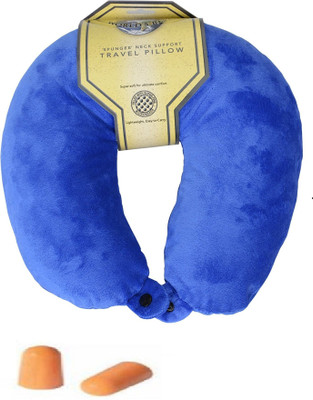 

Spungee Imported Microbeads Travel Neck Pillow with ear plugs for car, train, bus, flight Neck Pillow(Sky Blue)