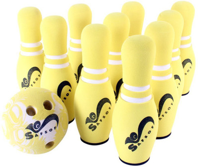 

Safsof Rubber foam Mini Bowling Pin in bag 10 pins(Yellow)