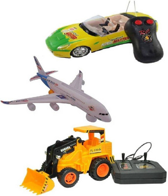 

Shop & Shoppee Remote Racing Car & Remote Truck with Musical Airbus plane(Multicolor)