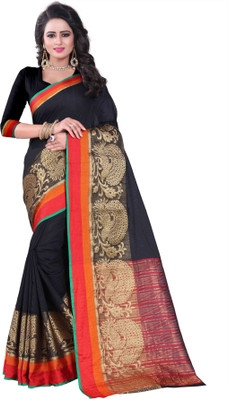 Bombey Velvat Fab Printed Daily Wear Cotton Blend, Silk Blend Saree(Multicolor)