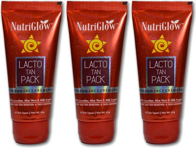 NutriGlow Lacto Tan After Sun Face Scrub (Pack of 3) Scrub(65 g)