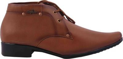 

Kempace High Ankle Lace Up Shoes-605 Party Wear For Men(Brown