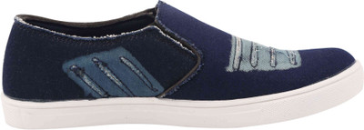 

sketch sole stylish blue loafers For Men(Blue