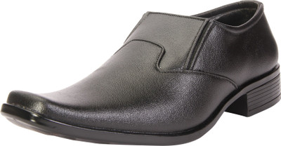 

Dokmen Black Men's Formal Shoes Slip On For Men(Black