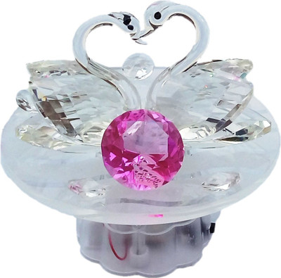 

Gooddeals Illuminated Crystal Swan Couple with Diamond Decorative Showpiece - 13 cm(Crystal, White)