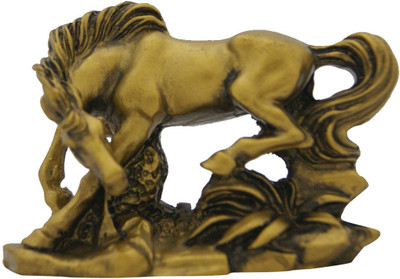 

DivyaMantra Feng Shui Horse For Success and Fame Decorative Showpiece - 5.5 cm(Polyresin, Yellow)