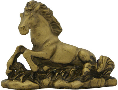 

DivyaMantra Feng Shui Three Running Horses Showpiece Home Decor For Success And Growth Decorative Showpiece - 6 cm(Polyresin, Yellow)