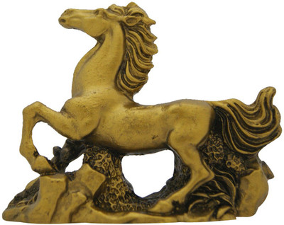 

DivyaMantra Feng Shui Horse For Strength Decorative Showpiece - 7 cm(Polyresin, Yellow)