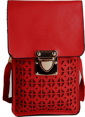 

Hawai Girls Casual Red PU Sling Bag