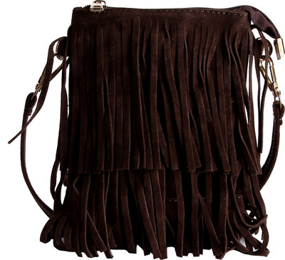 

Hawai Girls Evening/Party Brown PU Sling Bag
