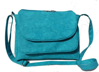 SURMOUNT Girls Casual Blue Leatherette Sling Bag
