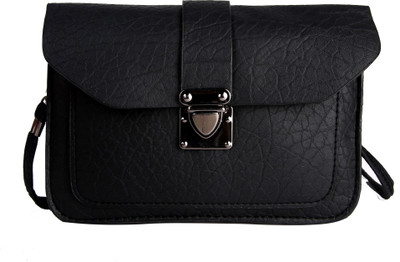 

Hawai Girls Casual Black PU Sling Bag