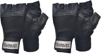 

SUNLEY pack of two pair Gym & Fitness Gloves (, Black