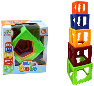 

RVOLD Bright Multi Color Stacking Cubes / Nesting Cubes For Kids(Multicolor)