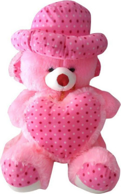 

stuffed toy with cap and heart soft - 90 cm(Pink)