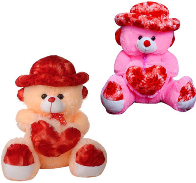 

ATTRACTIVE 3 FEET SITTING TEDDY BEAR WITH HEART BUY 1 GET - 90 cm(PINK/CREAM)