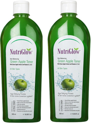 

NutriGlow Skin Balancing Green Apple Toner With Vitamin A,C & E Pack Of 2(500 ml)