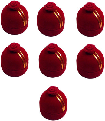 

Addyz Pack of 7 Pieces Ring Rose Sphere Shaped Valentine Wedding Proposal Gift Case Jewellery Vanity Box(Red)