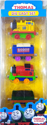 

RVOLD Double Sided Magnetic alloy Back Force 4 Pcs Metal Diecast Train Set(Yellow)