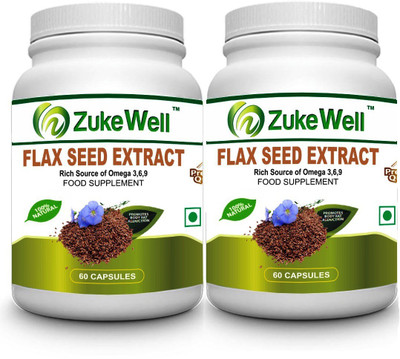 

Zukewell Flax Seed Extract 500 mg (60 Pure Veg Capsules) For Joint Pain-Pack of 2(120)