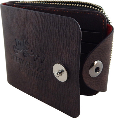 

Teenage Men Brown Artificial Leather Wallet(10 Card Slots), Dark brown