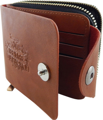 

Teenage Men Khaki Artificial Leather Wallet(10 Card Slots)