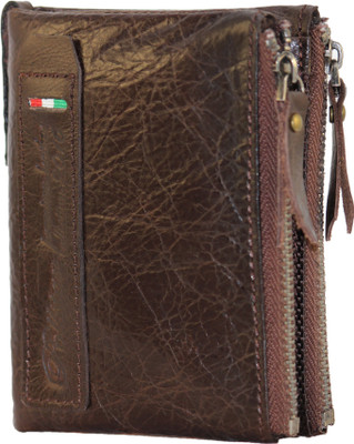 

POLLSTAR Men Brown Genuine Leather Wallet(4 Card Slots)
