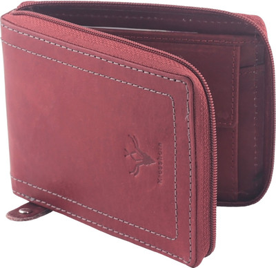 

Krosshorn Men Maroon Genuine Leather Wallet(6 Card Slots)