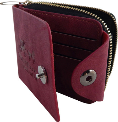 

Teenage Men Maroon Artificial Leather Wallet(10 Card Slots)