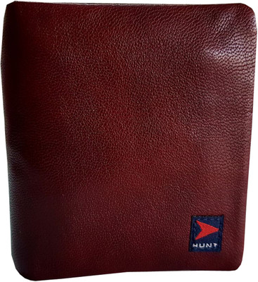 

Huntgears Men Red Genuine Leather Wallet(5 Card Slots)