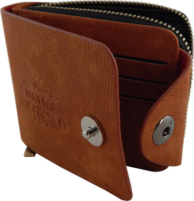 

Teenage Men Tan Artificial Leather Wallet(10 Card Slots)